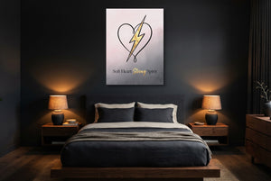 Quote Soft Heart Strong Spirit — quote soft heart strong spirit bedroom with dark walls 1port flush print