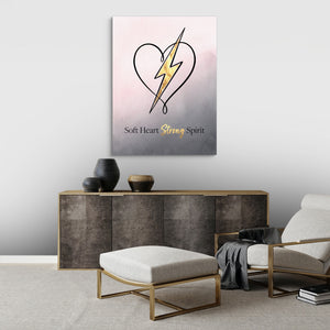 Quote Soft Heart Strong Spirit — quote soft heart strong spirit sq best living room land close 1port flush print