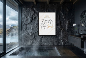 Quote Soft Life Big Goals — quote soft life big goals small bathroom with window 1port framed black