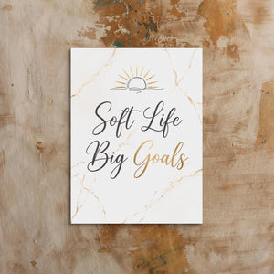 Quote Soft Life Big Goals — quote soft life big goals sq bed 1 clay beige 1port flush print