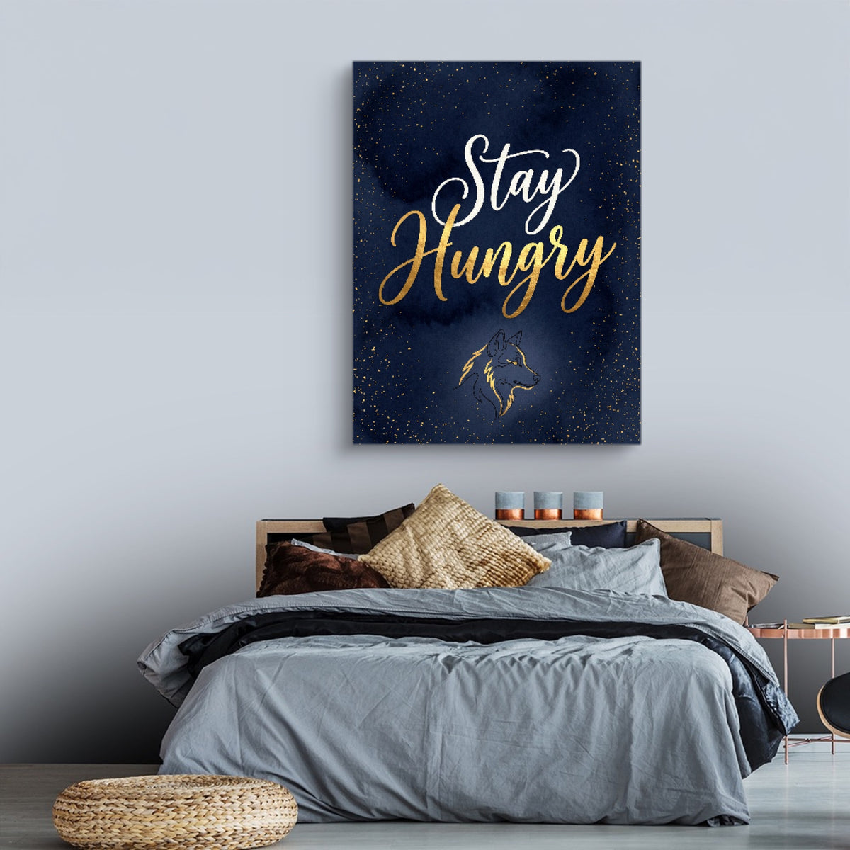 Quote Stay Hungry — quote stay hungry sq land comfortable bedroom 1port flush print