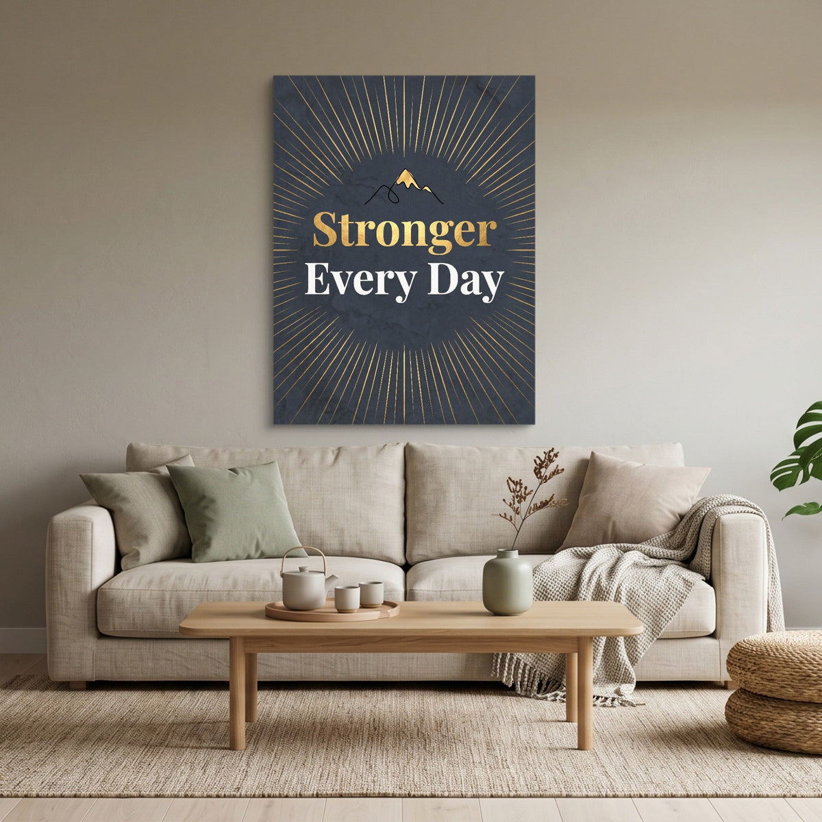 Quote Stronger Every Day - Luxury Wall Art