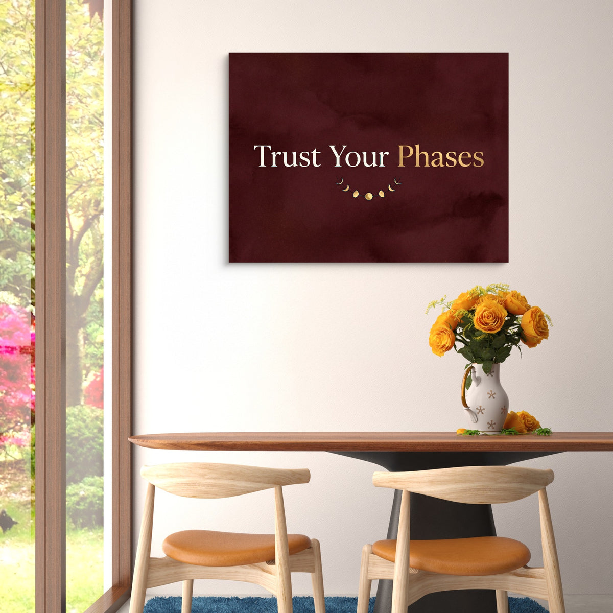 Quote Trust Your Phases — quote trust your phases sq floral dining room 1land flush print