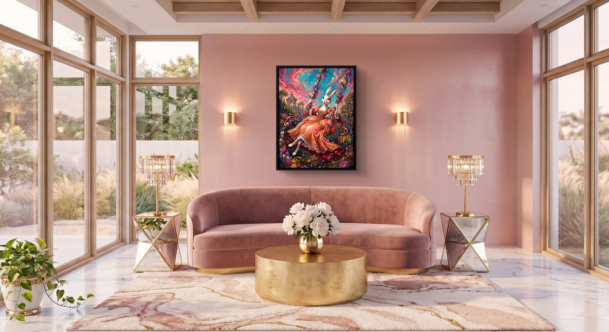 Rabbit Garden Swing - Luxury Wall Art