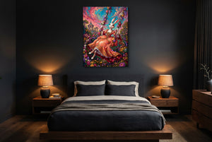 Rabbit Garden Swing — rabbit garden swing bedroom with dark walls 1port flush print