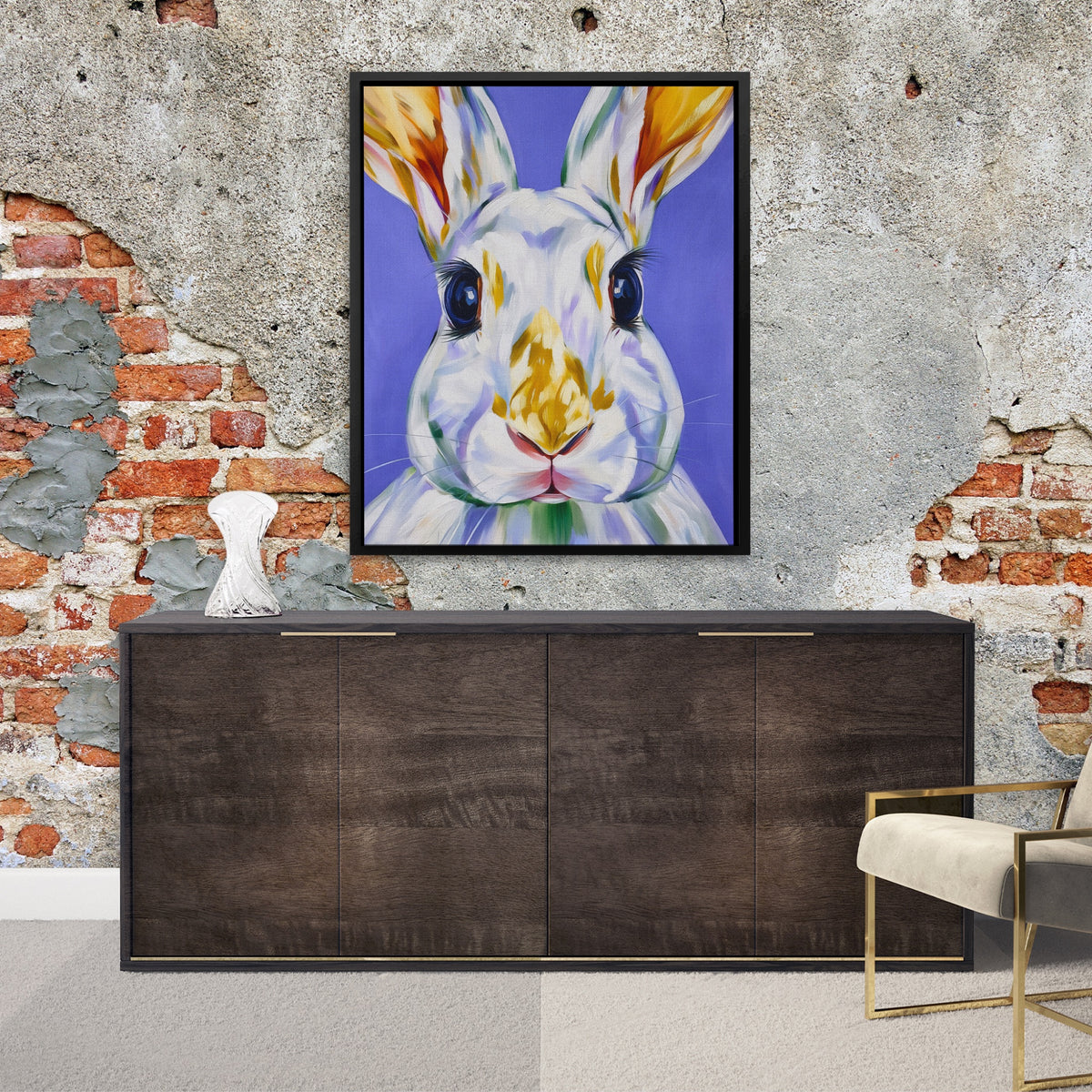 Rabbit Layered Abstraction — Rabbit Layered Abstraction Luxurious Room Exposed Brick 55