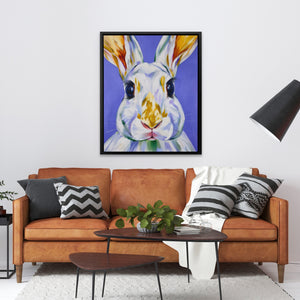 Rabbit Layered Abstraction — Rabbit Layered Abstraction Orange Couch 139