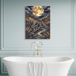 Rabbit Leaping Stream - Luxury Wall Art