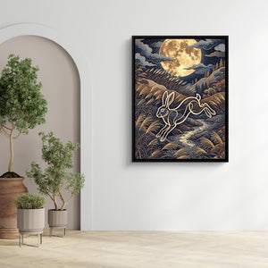 Rabbit Leaping Stream - Luxury Wall Art
