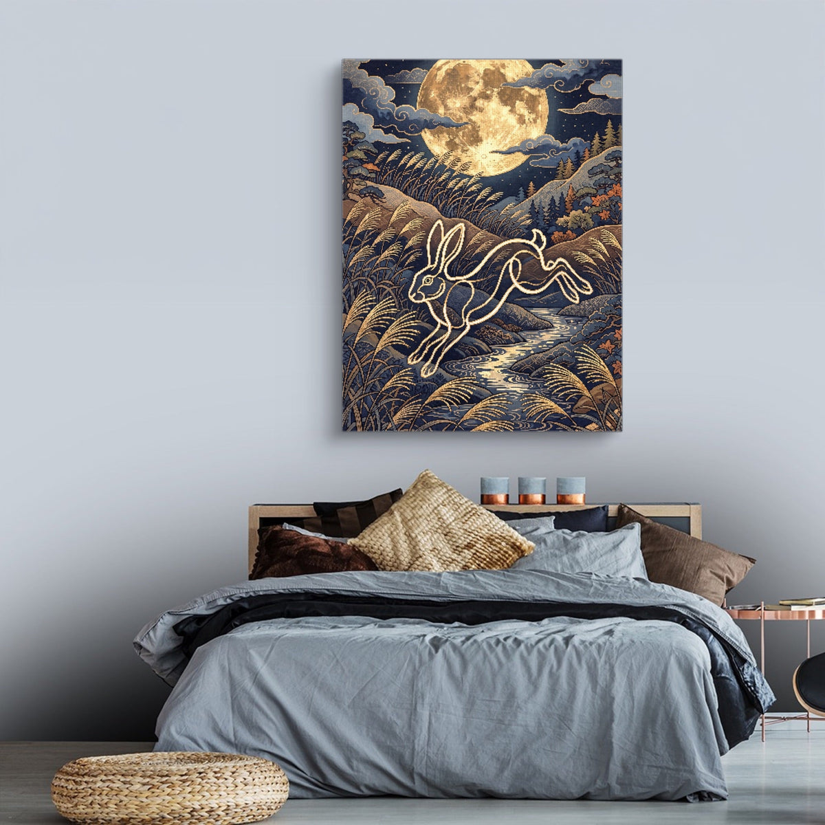 Rabbit Leaping Stream - Luxury Wall Art