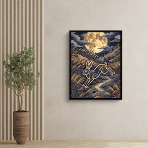 Rabbit Leaping Stream - Luxury Wall Art