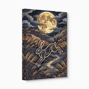 Rabbit Leaping Stream — rabbit leaping stream angled flush print