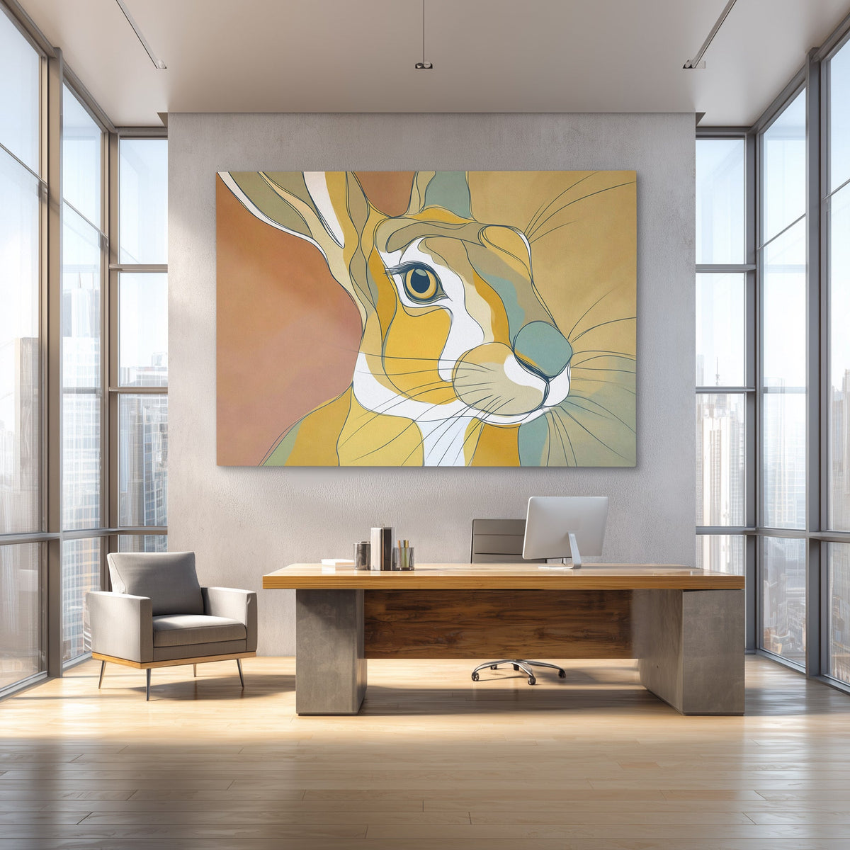 Rabbits Copper Dawn - Luxury Wall Art