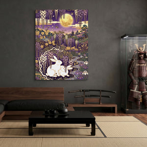 Rabbits Golden Night — rabbits golden night sq samurai den 1port flush print