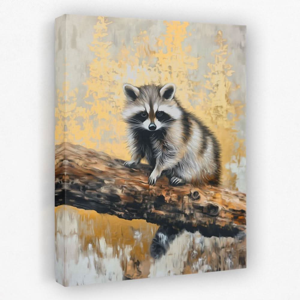 Raccoon Creek - Animals Canvas Wall Art