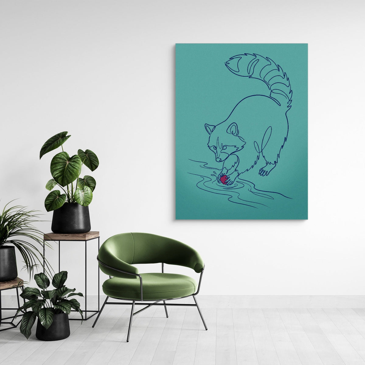 Raccoon Line Art - Luxury Wall Art