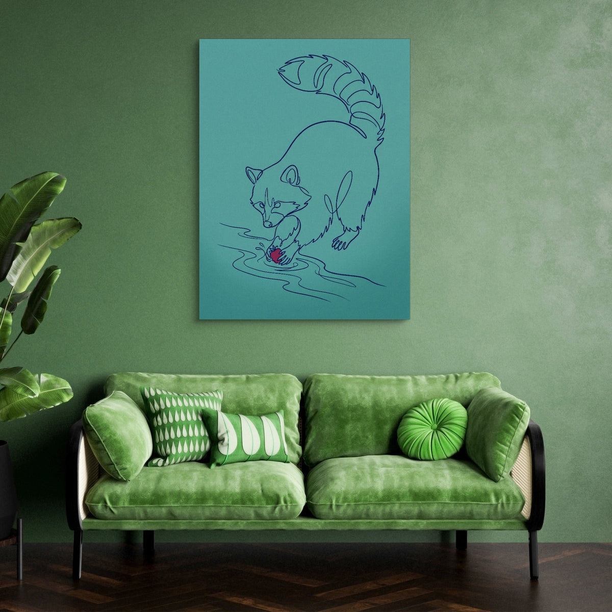 Raccoon Line Art - Luxury Wall Art