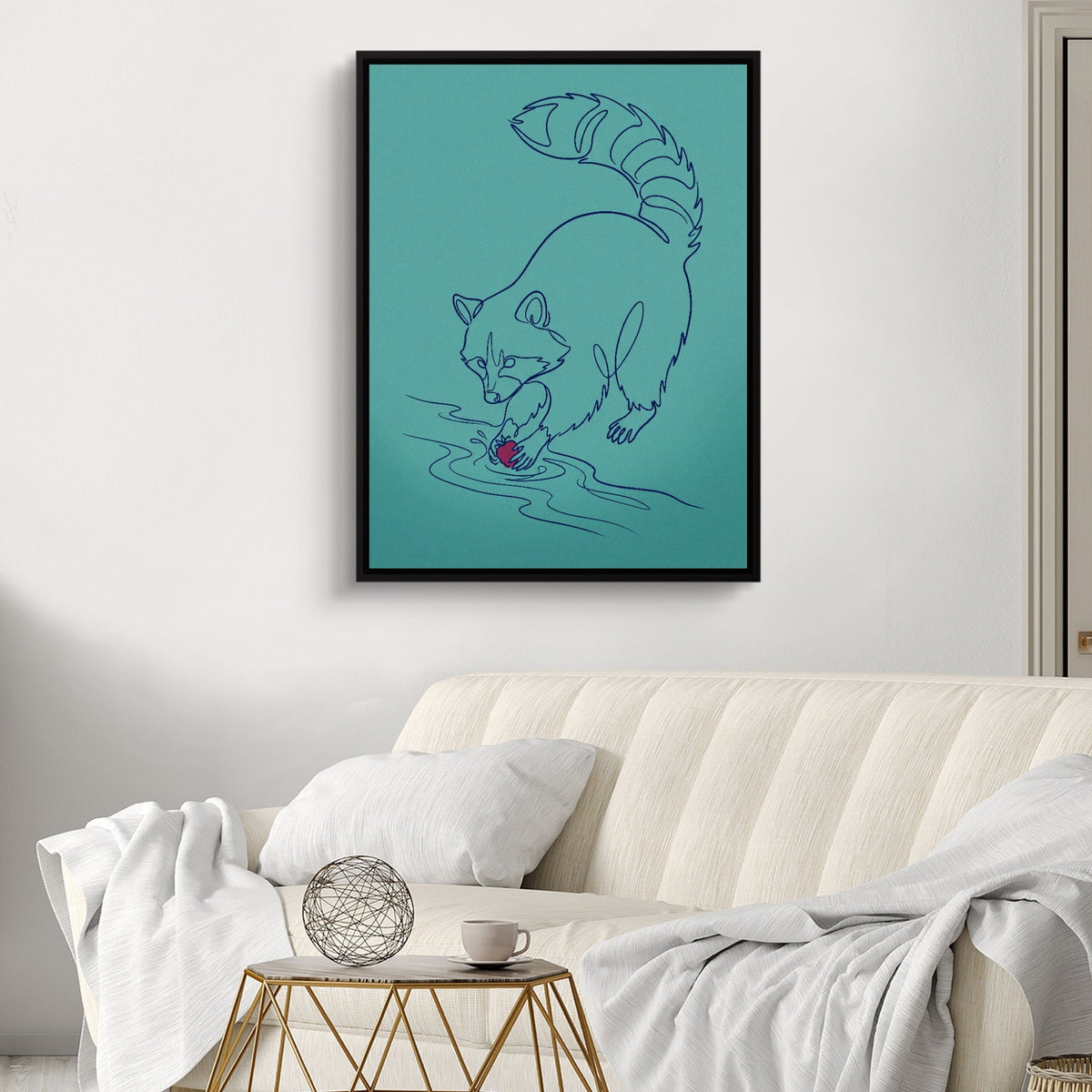Raccoon Line Art - Luxury Wall Art