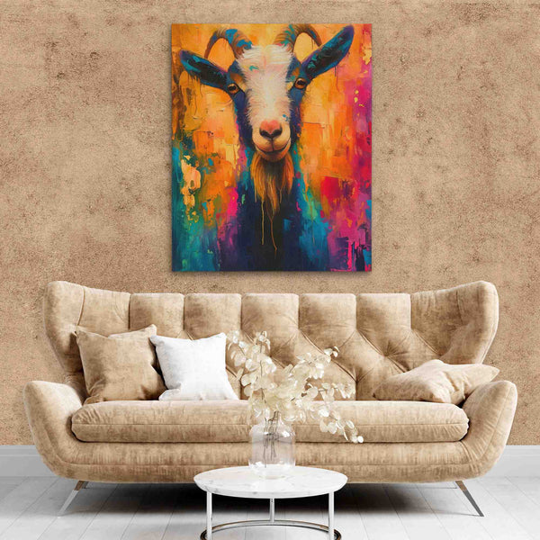 Rainbow Goat in a room