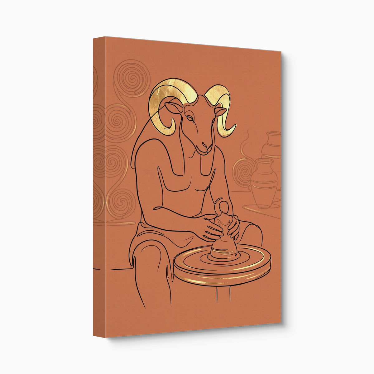 Ram Golden Potter — ram golden potter angled flush print