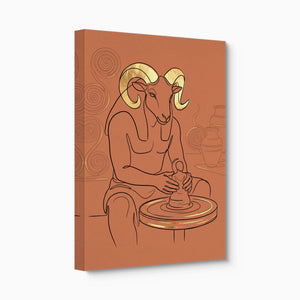 Ram Golden Potter — ram golden potter angled flush print