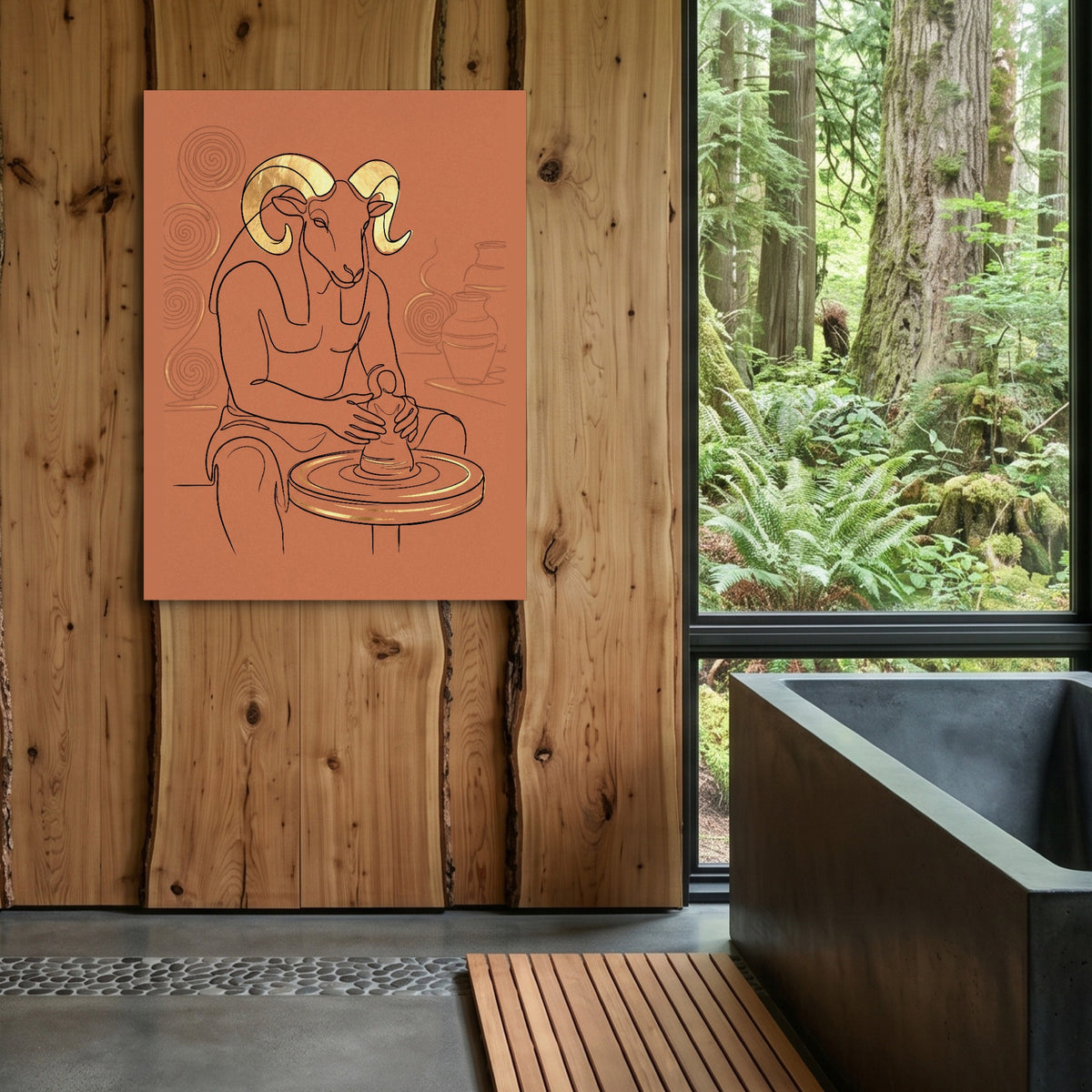 Ram Golden Potter — ram golden potter sq outdoor bathroom log 1port flush print