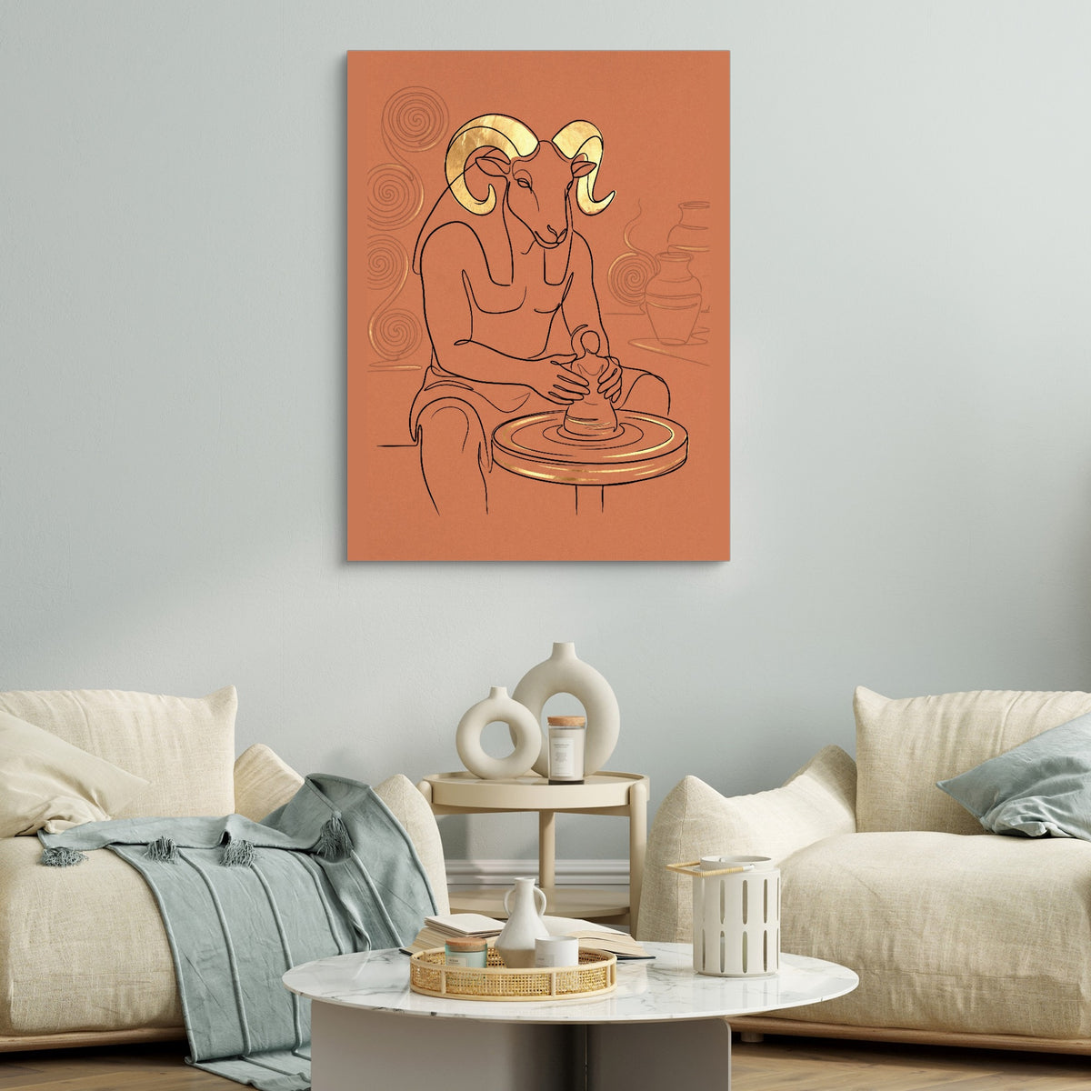 Ram Golden Potter — ram golden potter sq white couches 1port flush print