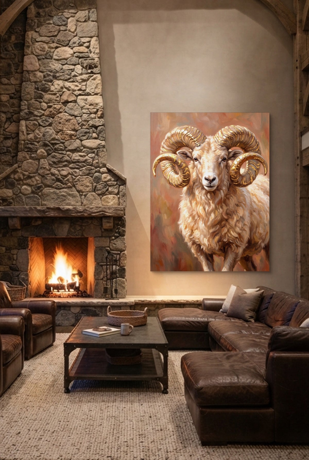 Ram Of The Badlands — ram of the badlands p living room interior space 1port flush print
