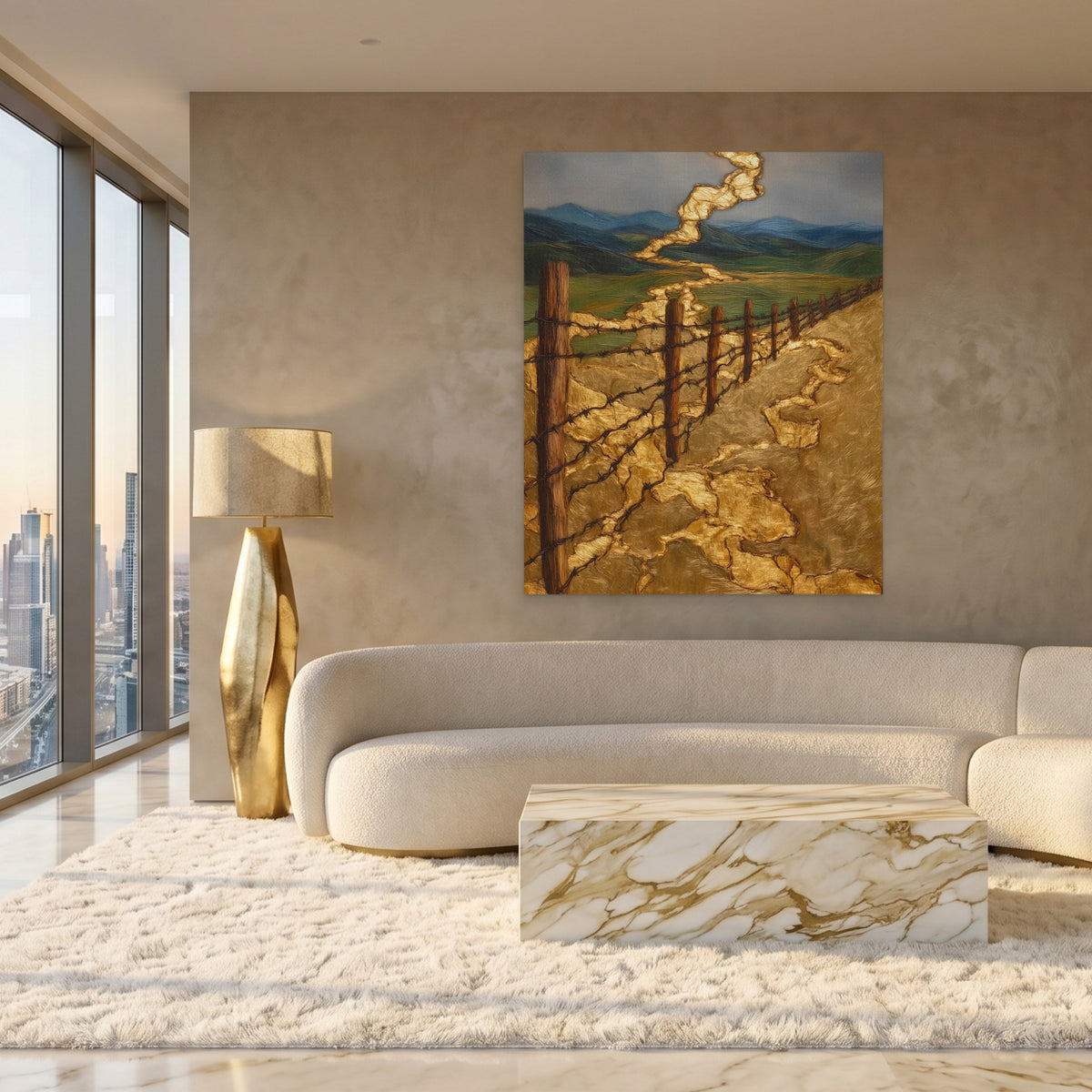 Ranch Fence Golden Hour — Ranch Fence Golden Hour White Gold Lux Port 225