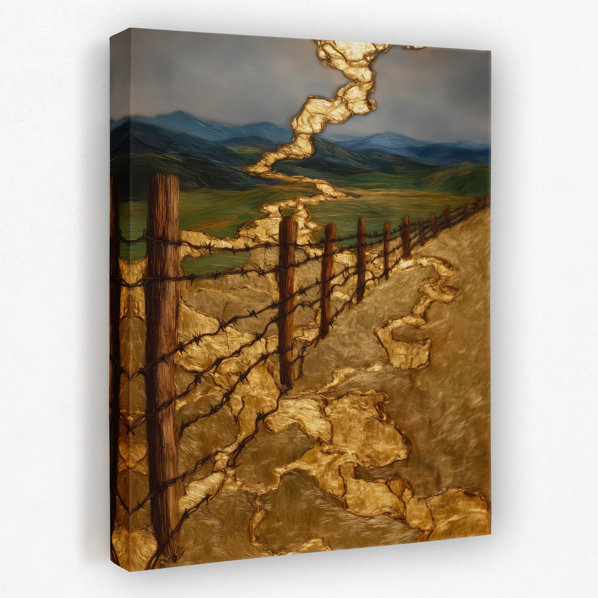Ranch Fence Golden Hour — Ranch Fence Golden Hour Portrait   Side View   Mirror 183