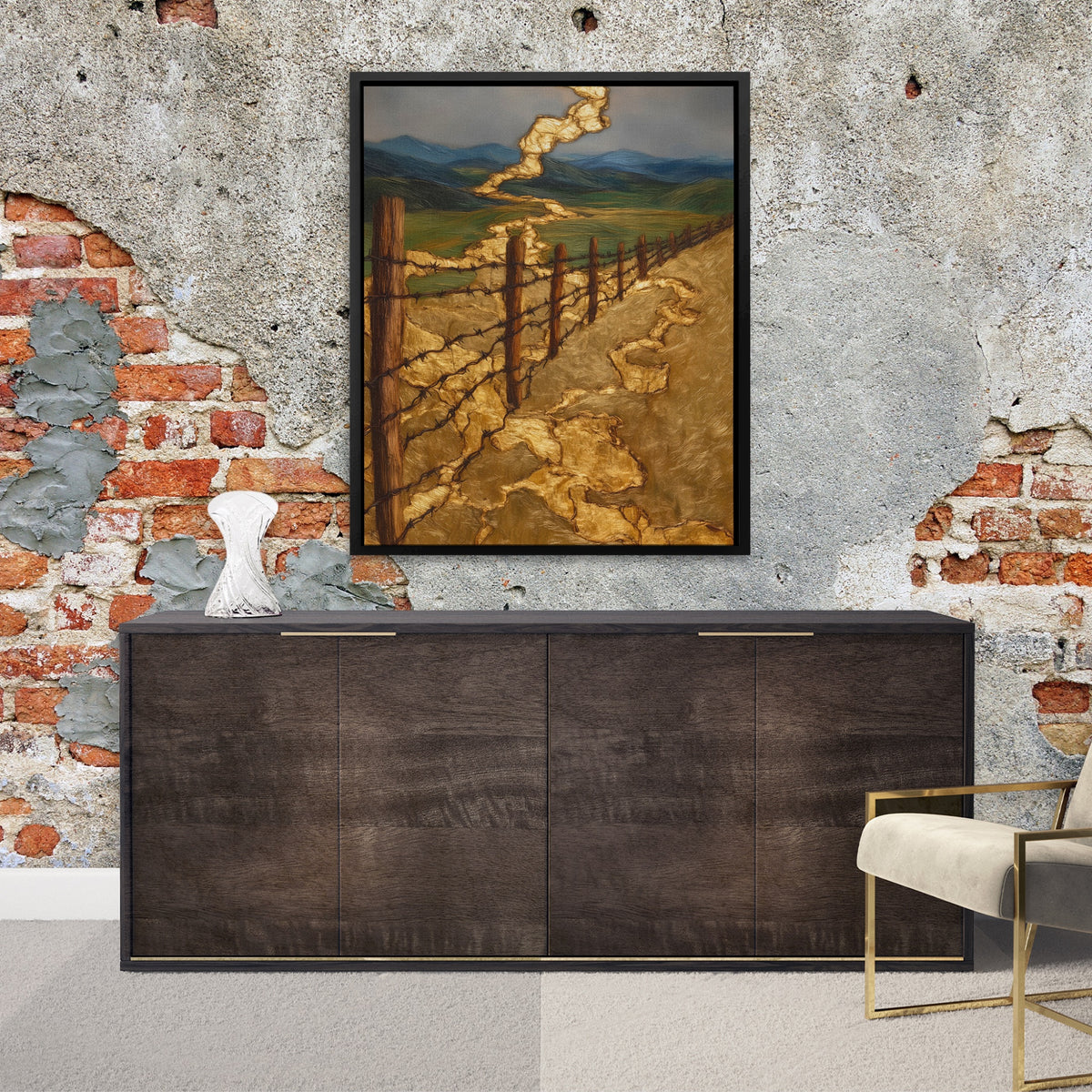 Ranch Fence Golden Hour — Ranch Fence Golden Hour Luxurious Room Exposed Brick 57