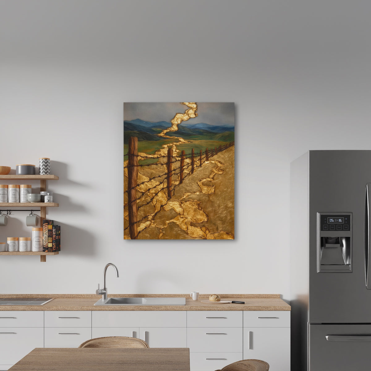 Ranch Fence Golden Hour — Ranch Fence Golden Hour New   Kitchen Wall Port 78