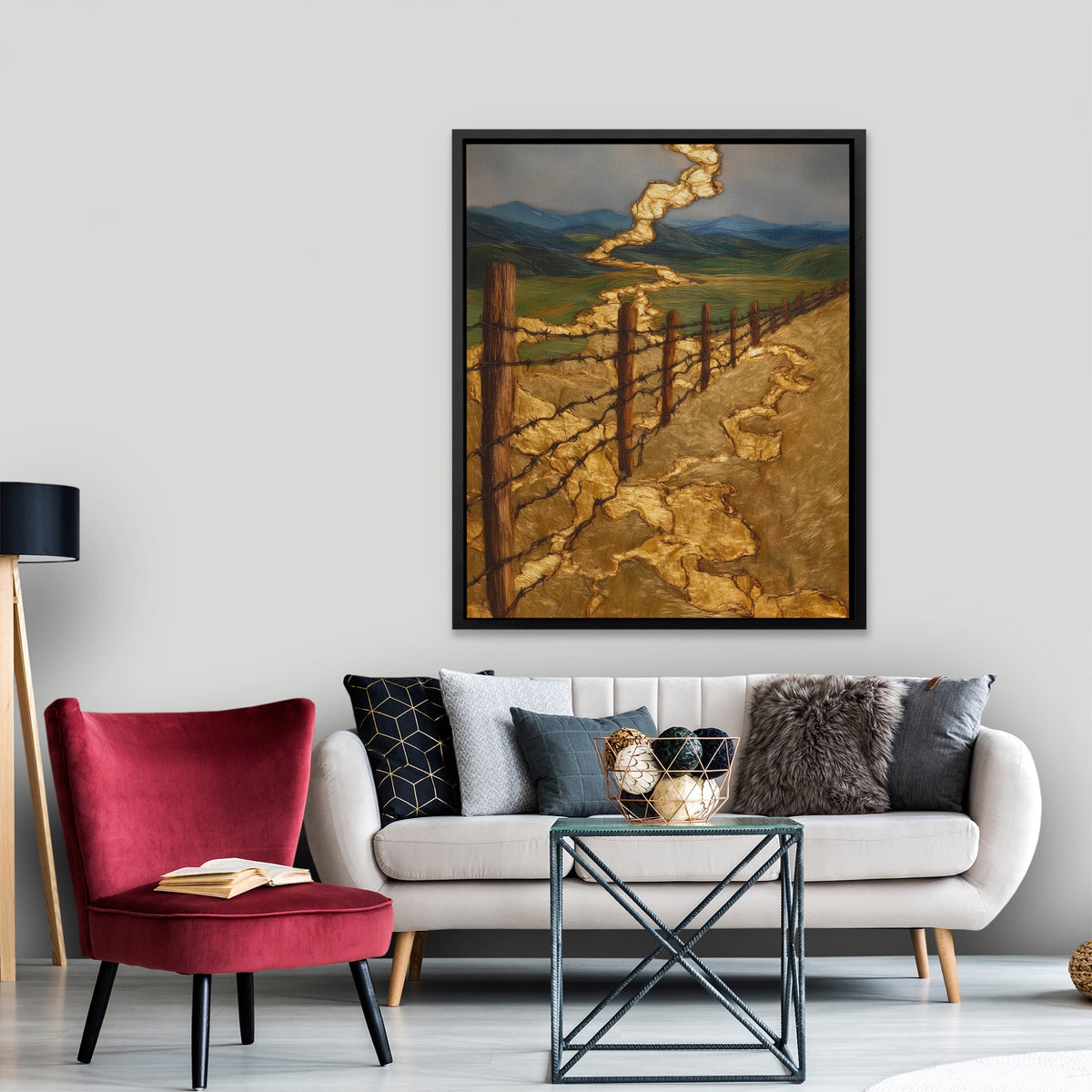 Ranch Fence Golden Hour — Ranch Fence Golden Hour New   Port Living Room Lux 99