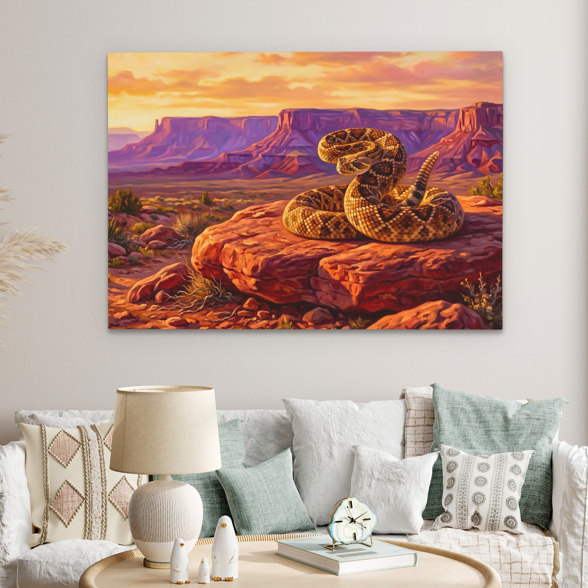 Rattlesnake Desert Sunset — Rattlesnake Desert Sunset Clock Bed land 18