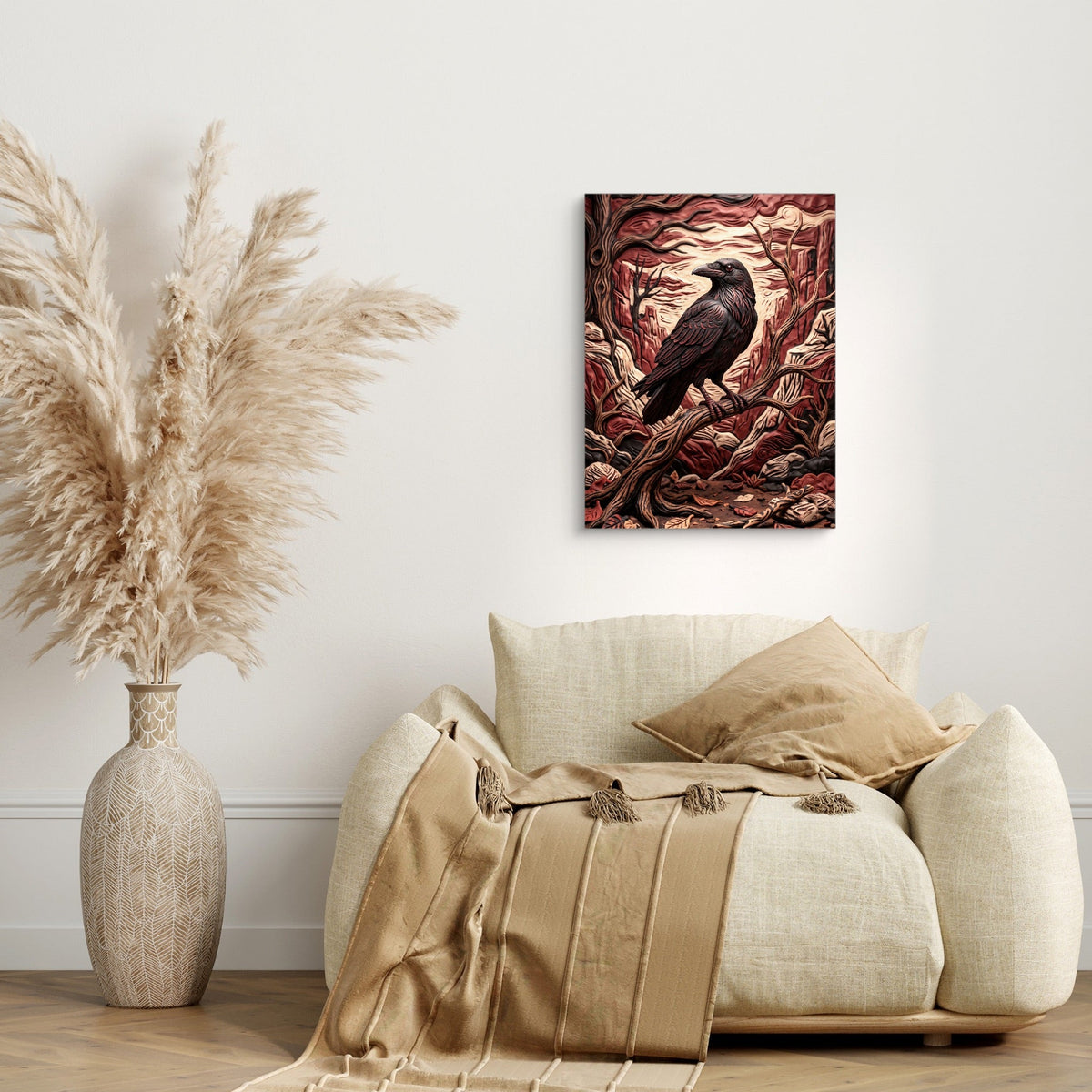 Raven Crimson Canyon - Luxury Wall Art