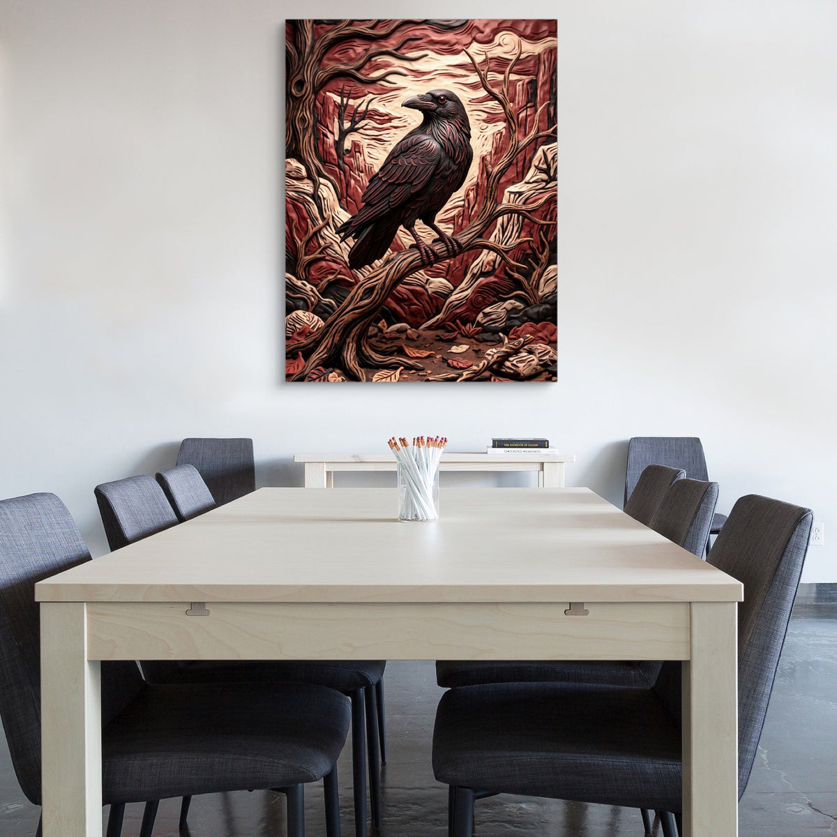 Raven Crimson Canyon - Luxury Wall Art