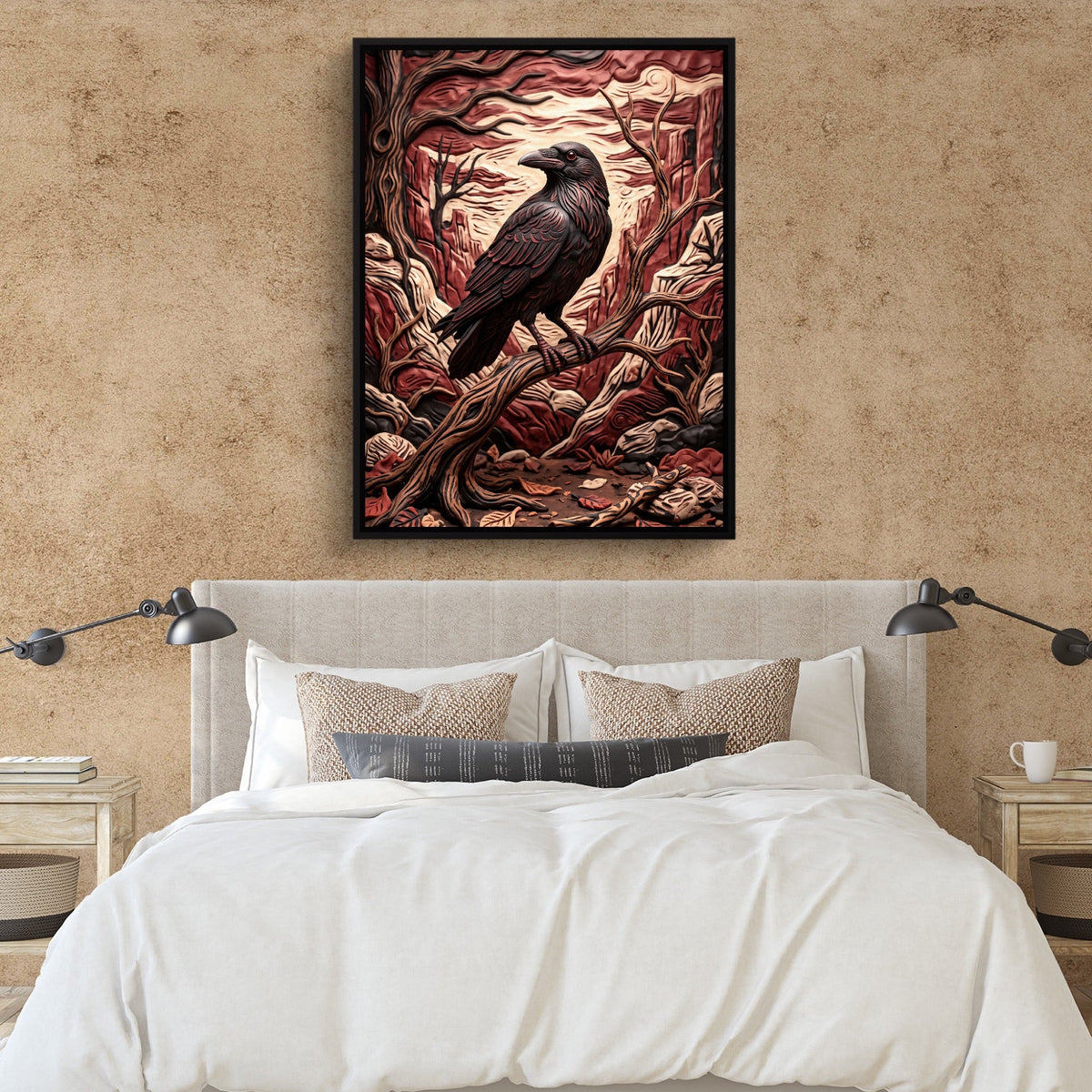 Raven Crimson Canyon - Luxury Wall Art