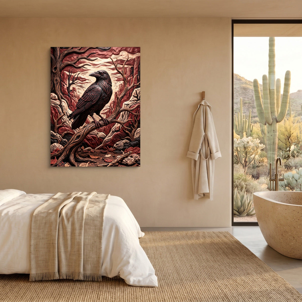 Raven Crimson Canyon - Luxury Wall Art