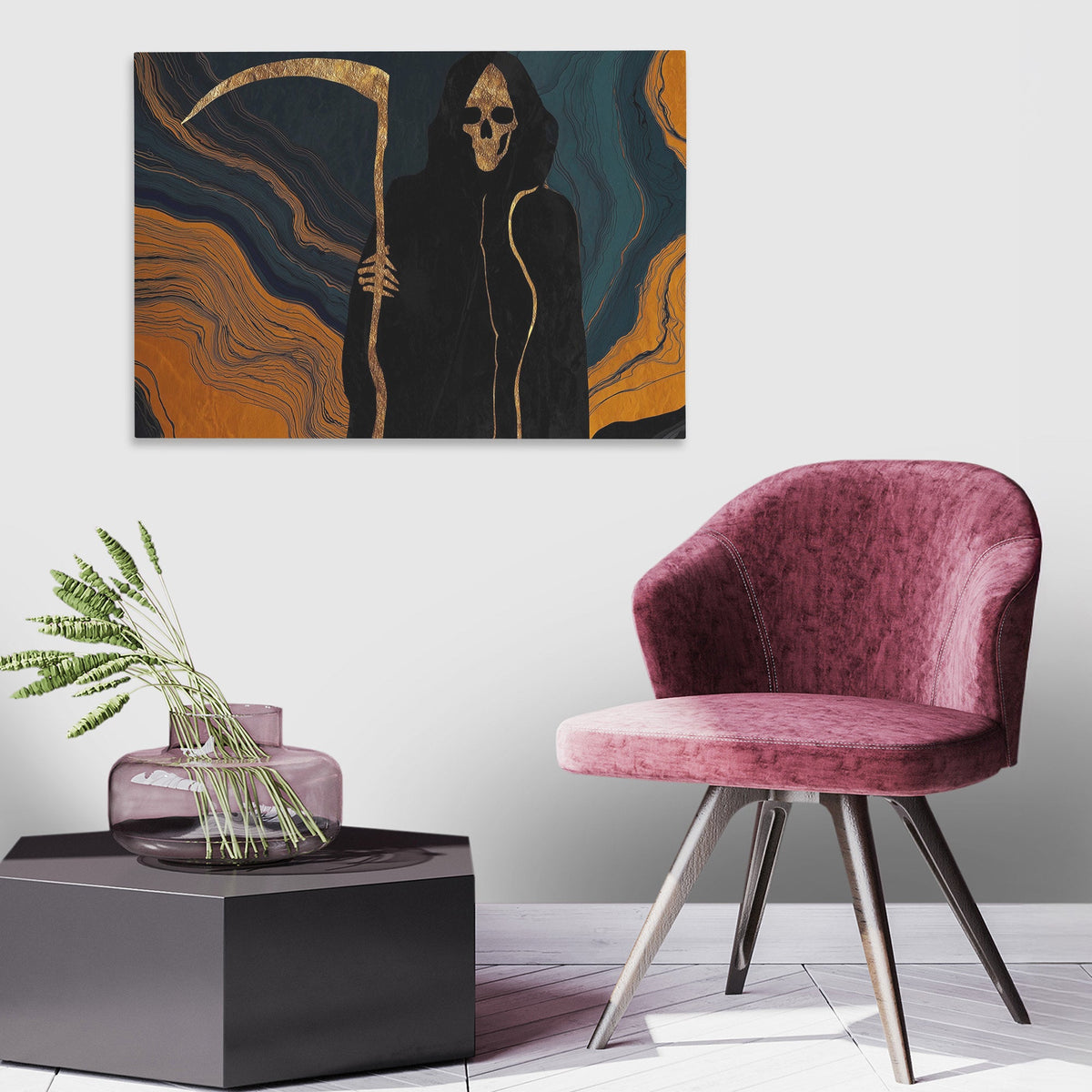 Reaper's Golden Harvest - Luxury Wall Art