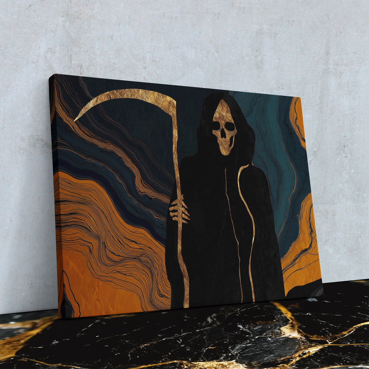 Reaper's Golden Harvest - Luxury Wall Art