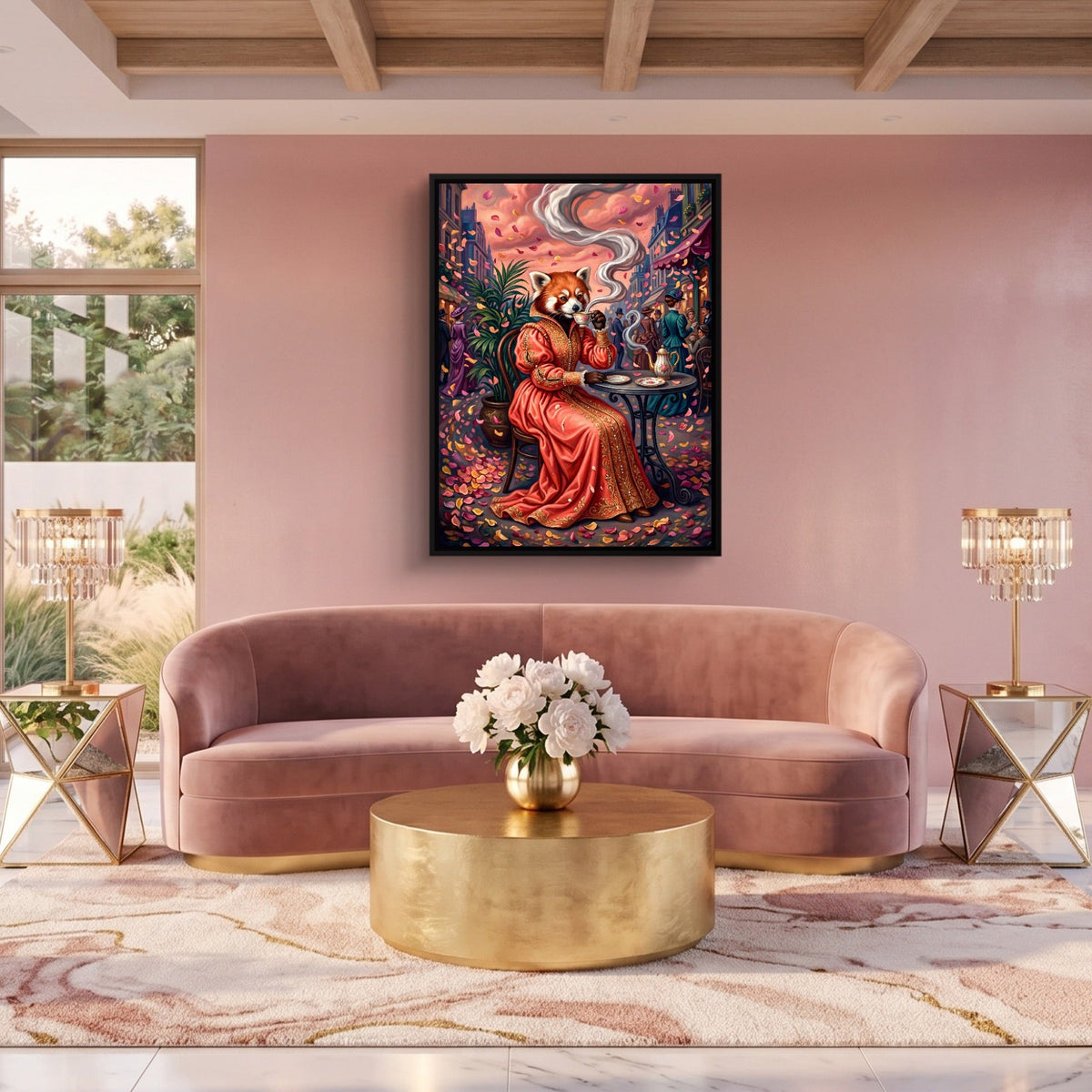 Red Panda Tea Time - Luxury Wall Art