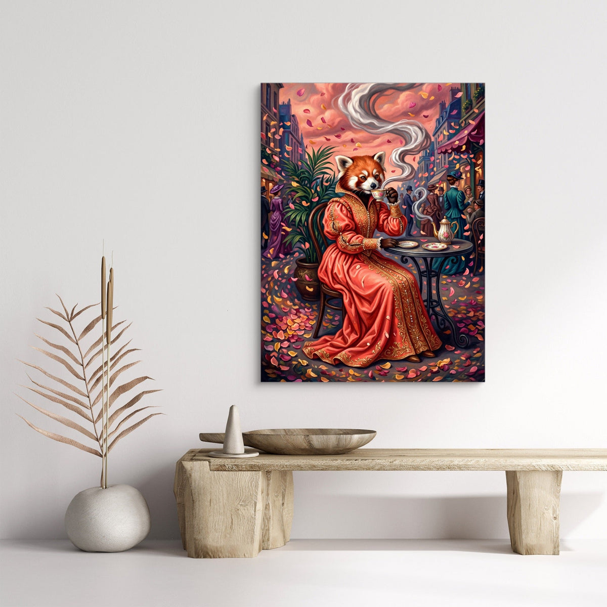Red Panda Tea Time - Luxury Wall Art