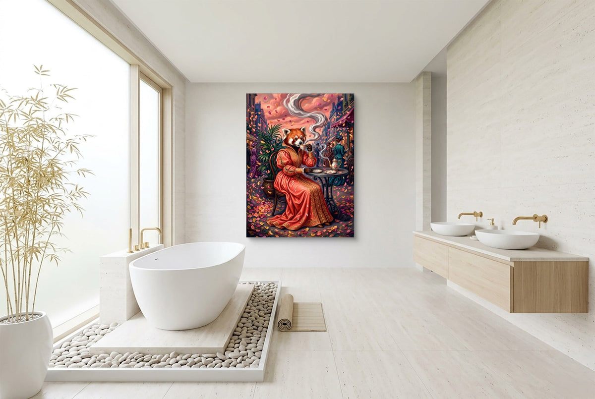 Red Panda Tea Time - Luxury Wall Art