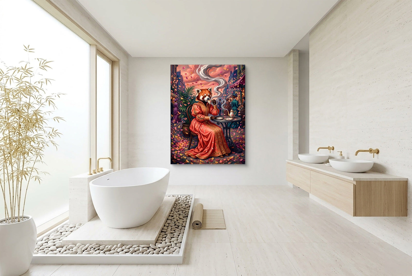 Red Panda Tea Time - Luxury Wall Art