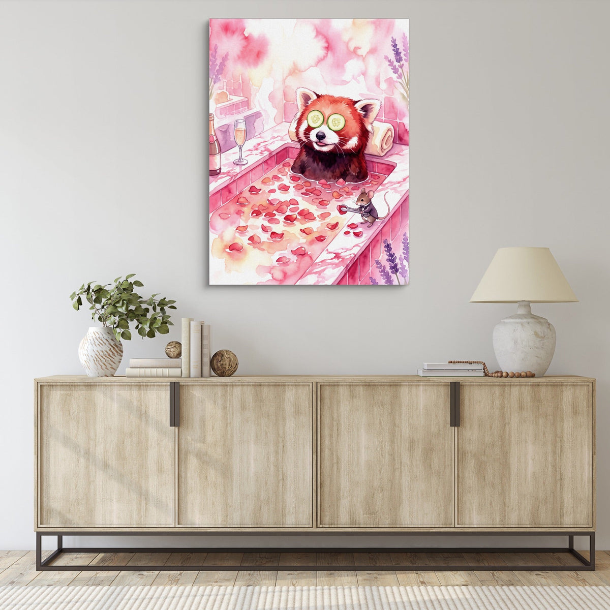 Red Panda's Spa Day - Luxury Wall Art