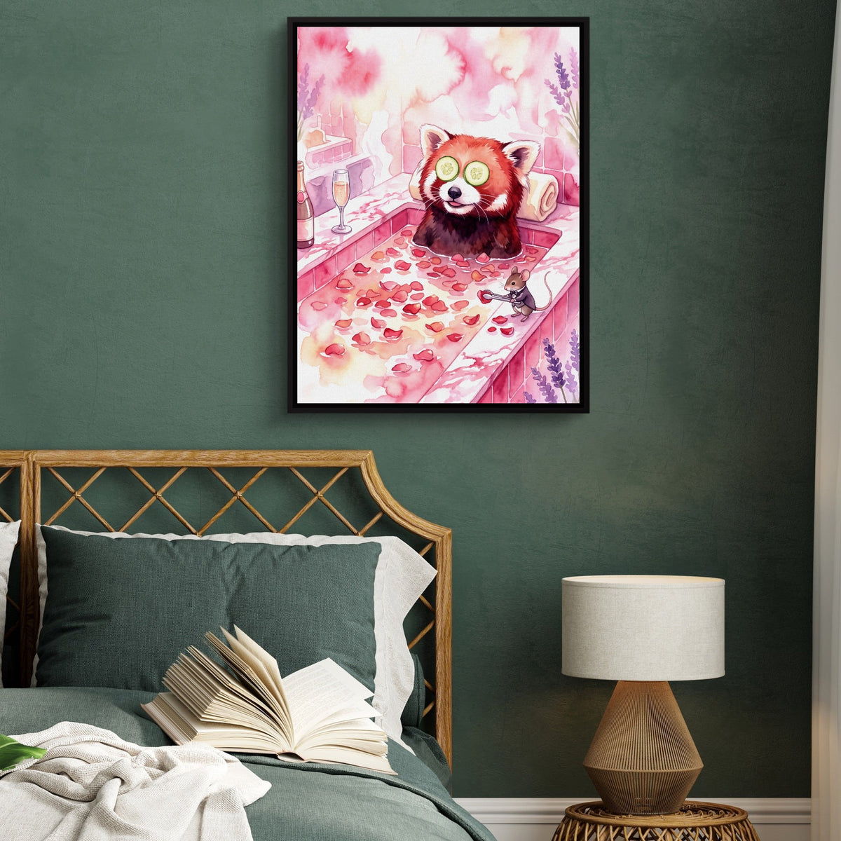 Red Panda's Spa Day - Luxury Wall Art