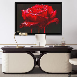 Red Rose Dripping - Luxury Wall Art