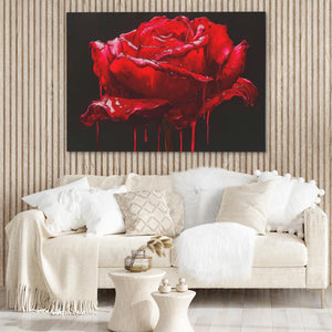 Red Rose Dripping - Luxury Wall Art
