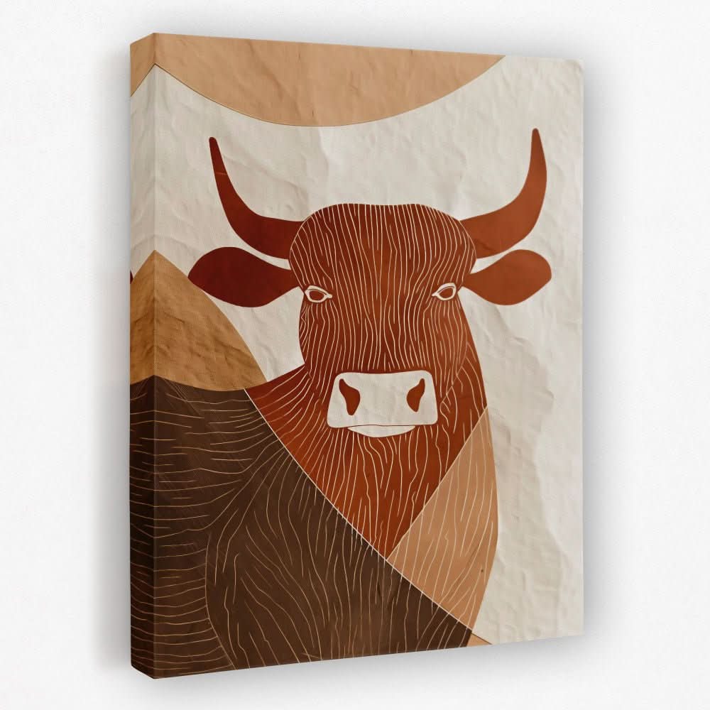 Refined Bull - Bull Canvas Wall Art