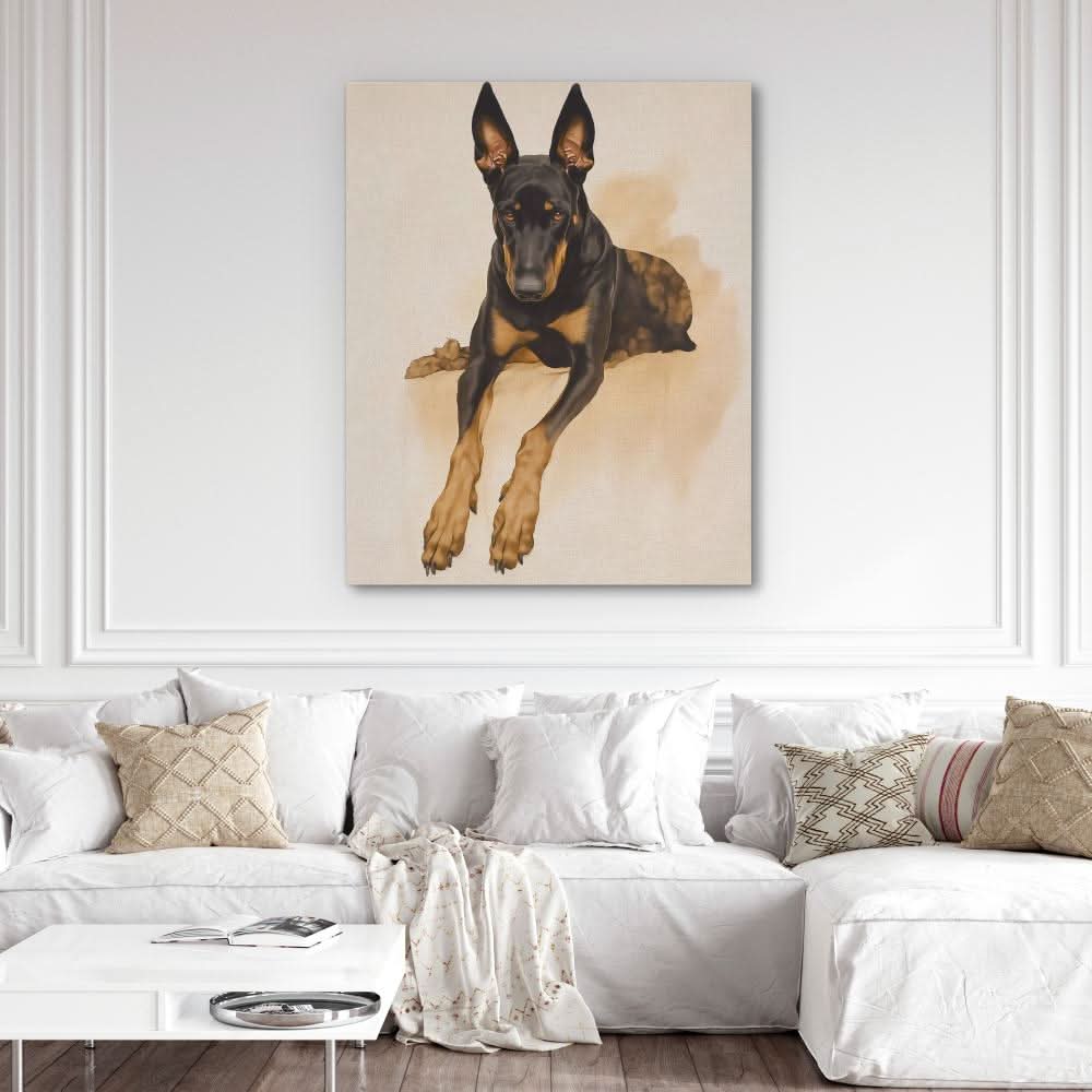 Regal Doberman Portrait - Luxury Wall Art